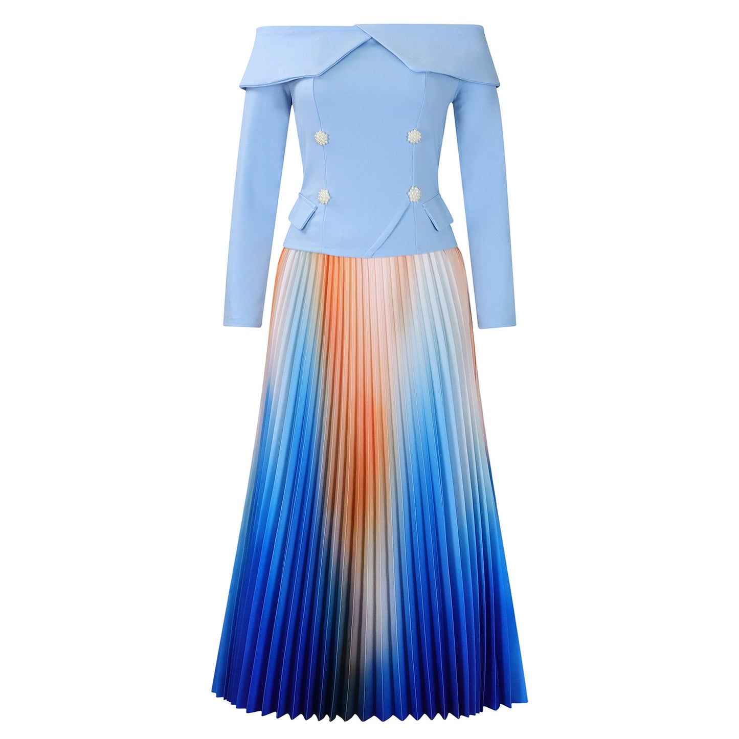Robes plissées élégantes pour femmes avec un haut sans manches et des détails de bouton accrocheurs Chic und Stil