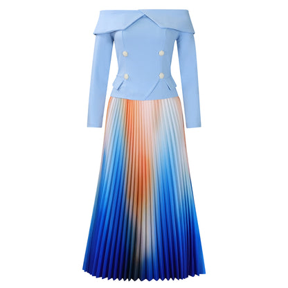 Robes plissées élégantes pour femmes avec un haut sans manches et des détails de bouton accrocheurs Chic und Stil