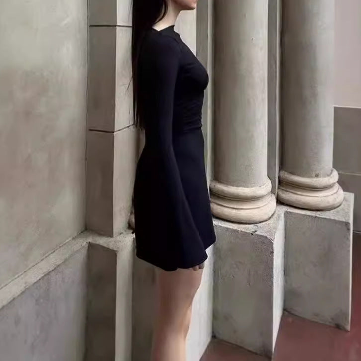 Robe mini à volants élégante pour femmes avec manches longues Chic und Stil