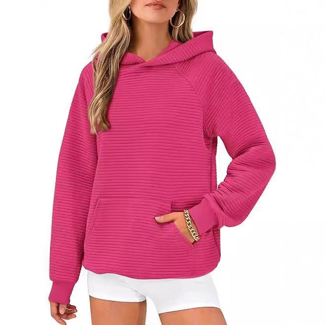 Pull à capuche décontracté pour femmes en coton structuré Chic und Stil