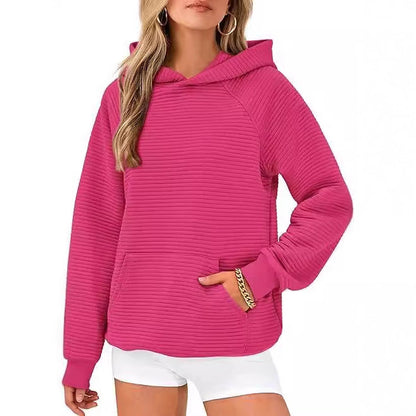 Pull à capuche décontracté pour femmes en coton structuré Chic und Stil