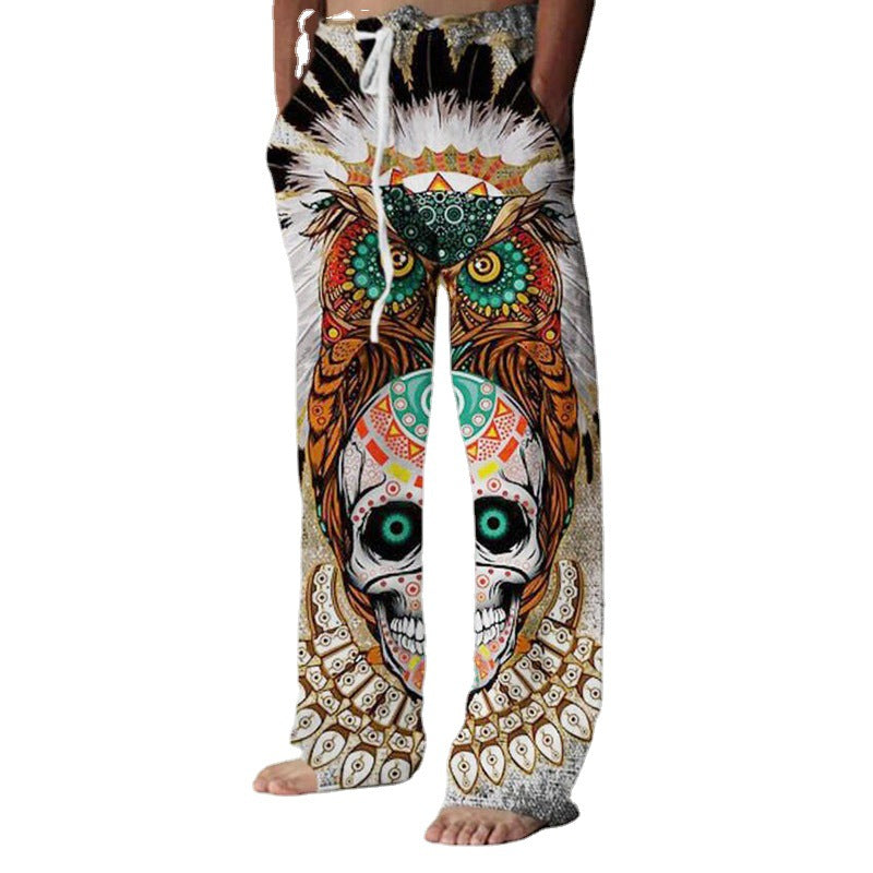 Airy summer pants for women with a modern leaf design Chic und Stil