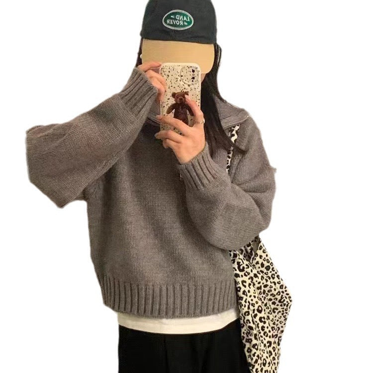 Femme pull en tricot doux avec des manches volumineuses et une taille élastique Chic und Stil