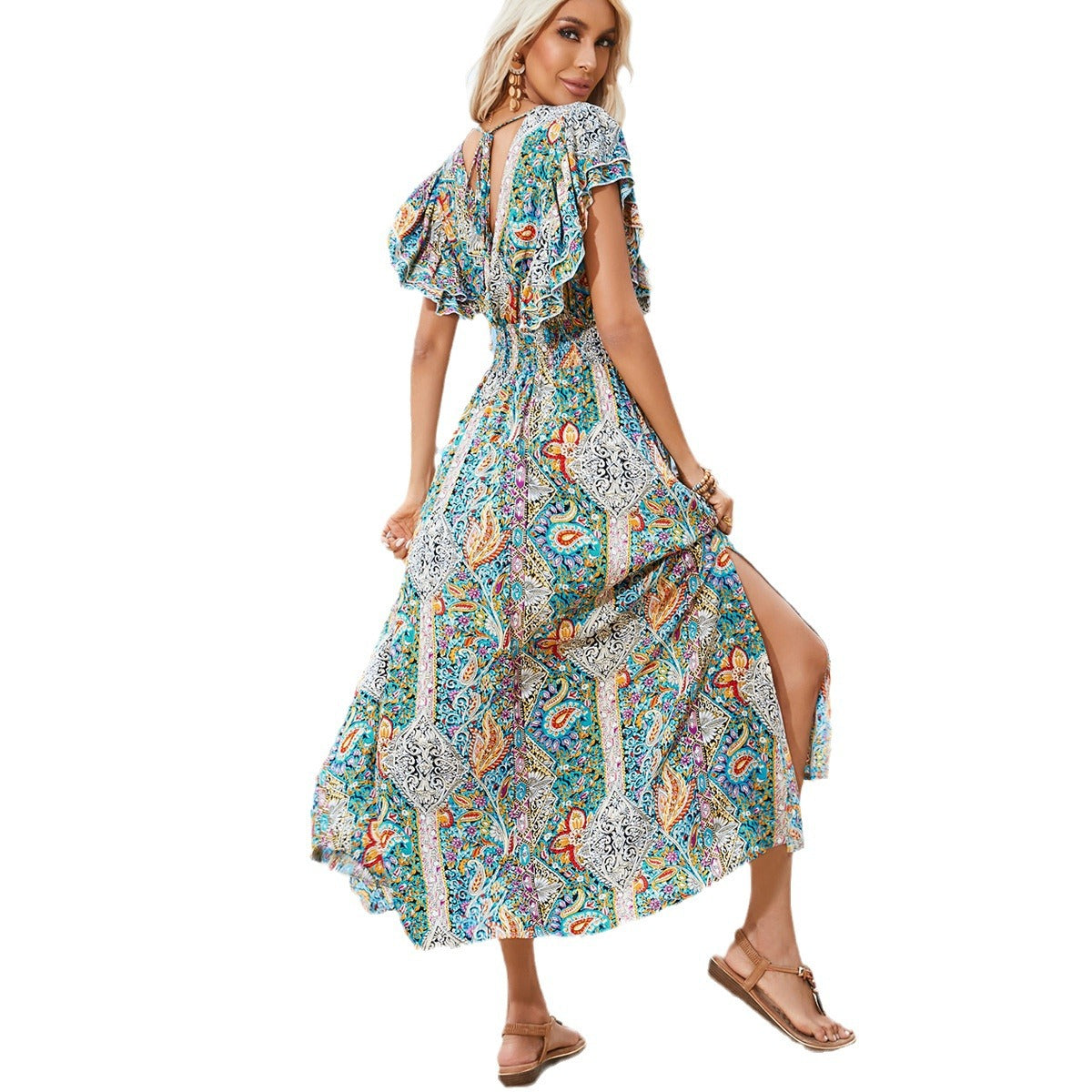 Dames Élégant Maxi Robe Bohémienne Chic und Stil