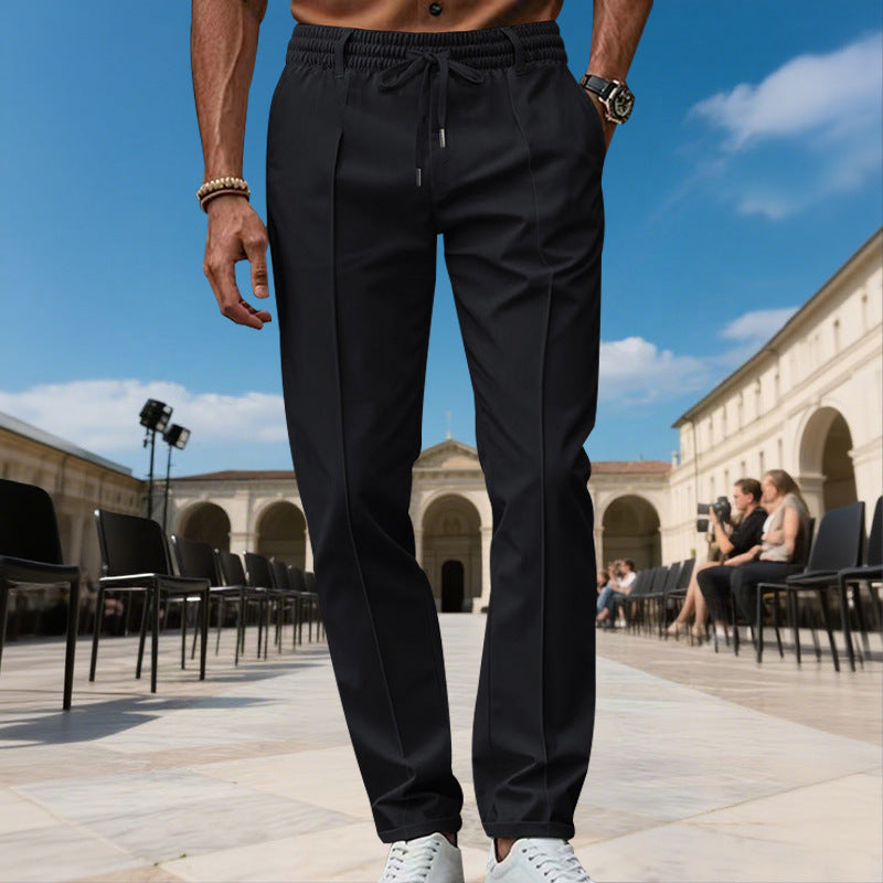 Men's elegant casual pants with elastic waistband and modern pockets Chic and Style