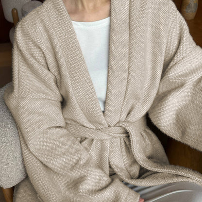 Dames Cardigan douillet avec manches larges et ceinture à nouer Chic und Stil