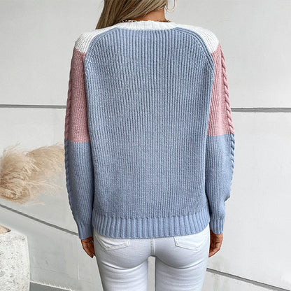 Pull en tricot à motifs géométriques et à côtes torsadées pour femmes Chic und Stil