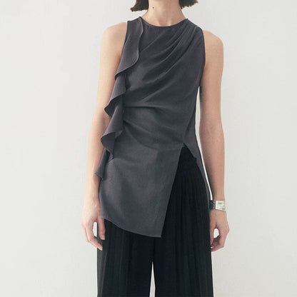 Top à volants asymétrique pour femme Chic und Stil
