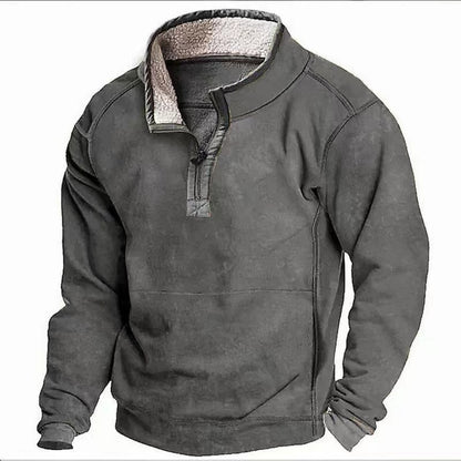 Pull en polaire pour hommes avec col montant et fermeture éclair pratique Chic und Stil