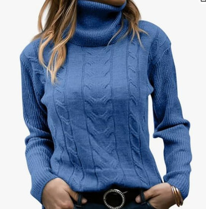 Pull en tricot pour femmes avec col montant et motif en relief à tresses Chic und Stil