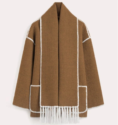Fringed jacket for women with elegant trim at the hem Chic and Style