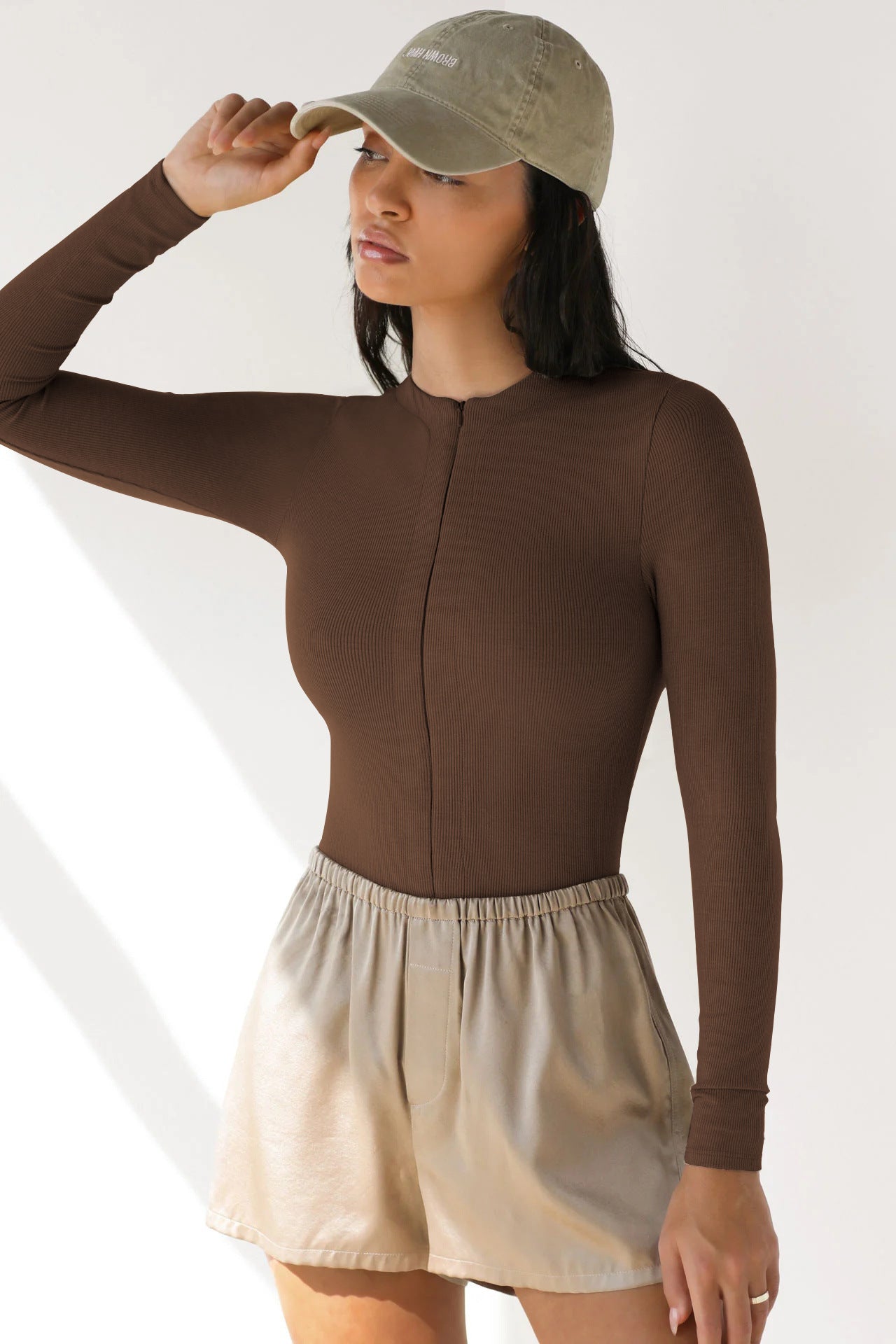 Body à manches longues pour femmes avec fermeture éclair Chic und Stil