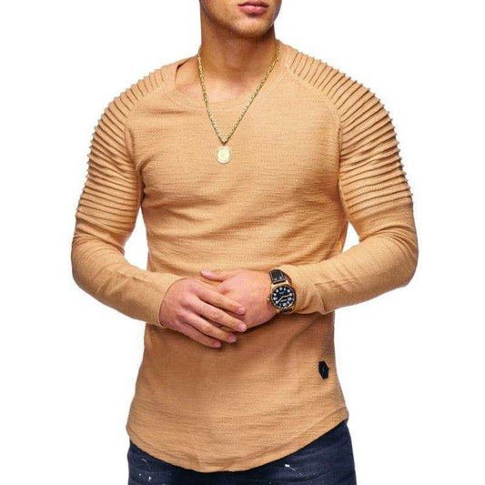 Pull élégant pour hommes à manches longues avec design texturé et coupe slim Chic und Stil