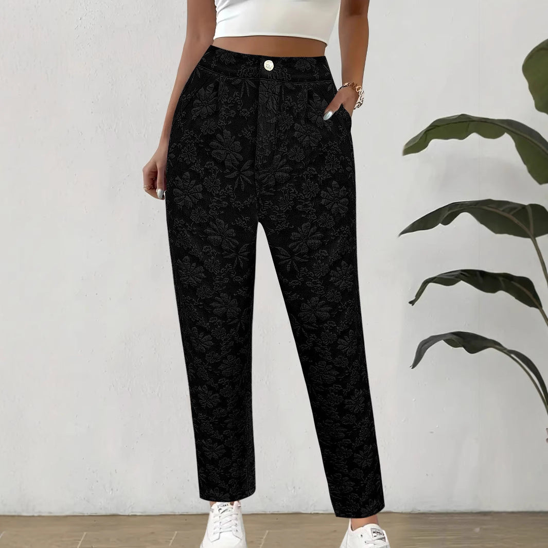 Pantalon à fleurs pour dames au style décontracté élégant Chic und Stil