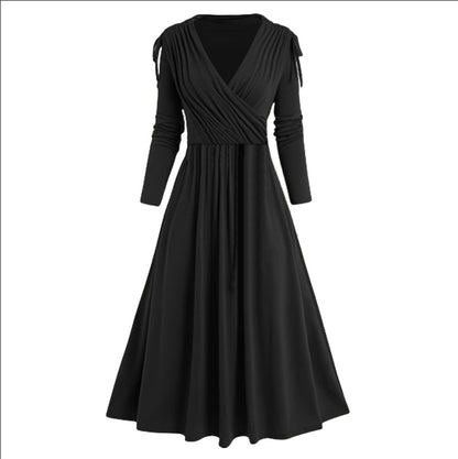 Robe midi femme avec effet drapé et manches longues Chic und Stil
