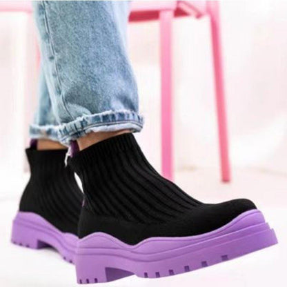 Bottes hautes en stretch pour femmes avec semelle antidérapante et surface respirante Chic und Stil