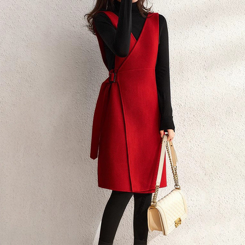 Robe portefeuille A-line élégante pour femmes Chic und Stil