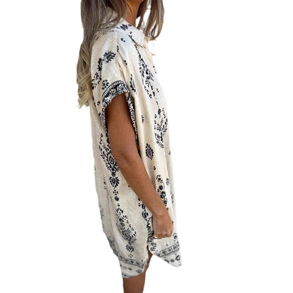 Robe chemise féminine à motif fin Chic und Stil