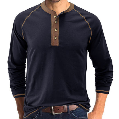 Chemise à manches longues pour hommes avec patte de boutonnage et détails contrastés Chic und Stil