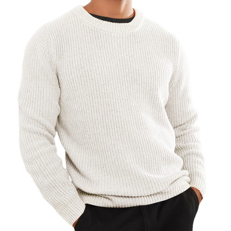 Pull en tricot pour hommes avec design texturé et col rond Chic und Stil