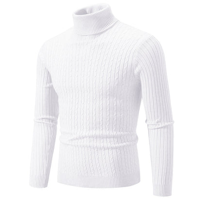 Pull à col roulé pour hommes avec motif torsadé structuré Chic und Stil