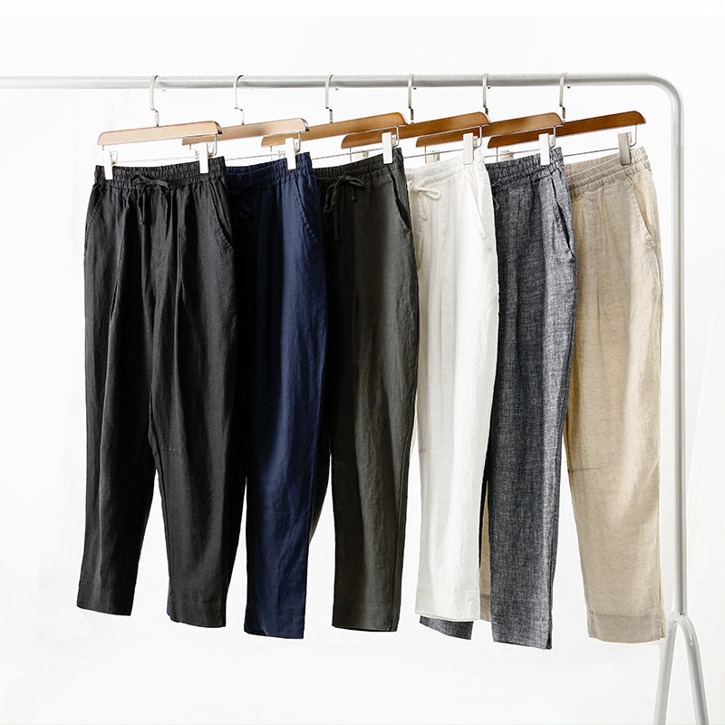 Casual linen pants for women with an elastic waist and practical side pockets Chic and Style