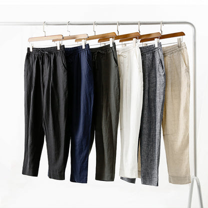 Casual linen pants for women with an elastic waist and practical side pockets Chic and Style