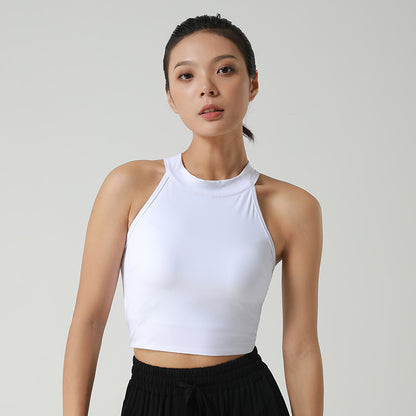 Ladies Sportif Crop-top with high collar and breathable properties Chic and Style