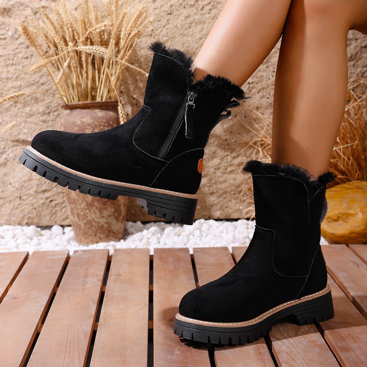 Bottes d'hiver pour femmes avec doublure chaude et profil robuste Chic und Stil