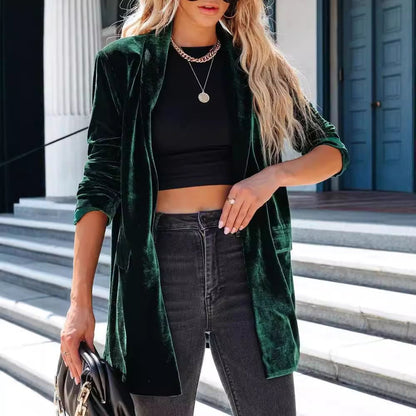 Dames élégante manteau long avec coupe décontractée et poches Chic und Stil