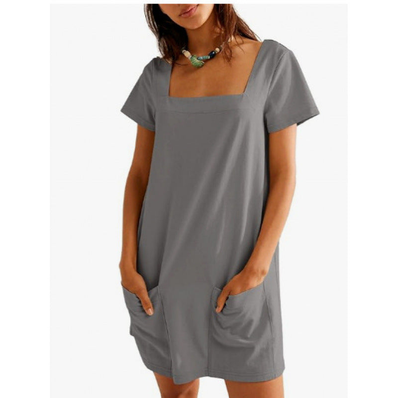 Robe de loisirs pour femmes avec décolleté carré et poches pratiques Chic und Stil
