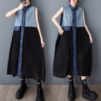 Robe maxi plissée pour femmes avec haut orné Chic und Stil