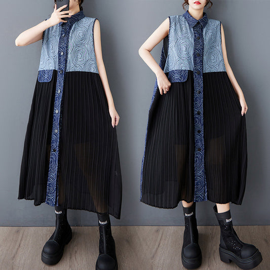 Robe maxi plissée pour femmes avec haut orné Chic und Stil