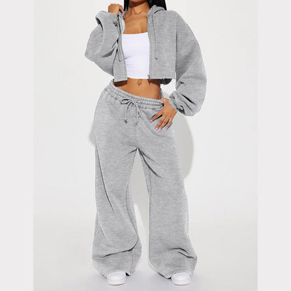Chic and Style relaxed women's cropped hoodie set and relaxed leisure pants