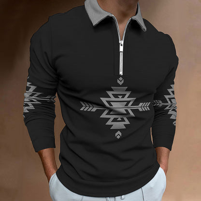 Chemise à manches longues pour hommes avec un design ethnique moderne et une fermeture éclair de haute qualité Chic und Stil