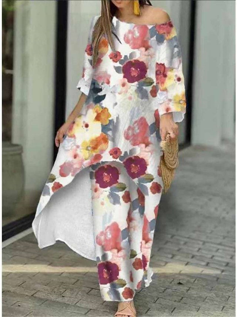 Robe maxi fluide pour femmes avec design floral Chic und Stil