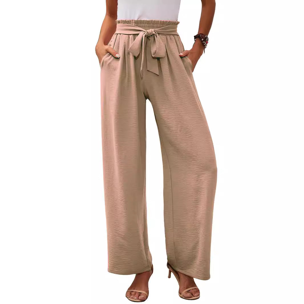 Wide palazzo pants for women with high waist and chic and stylish waistband