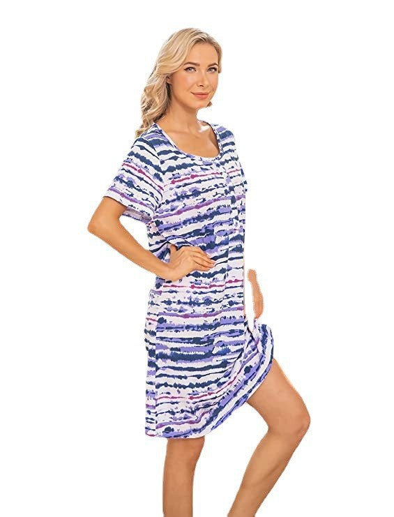Robe t-shirt décontractée tie-dye pour femmes Chic und Stil