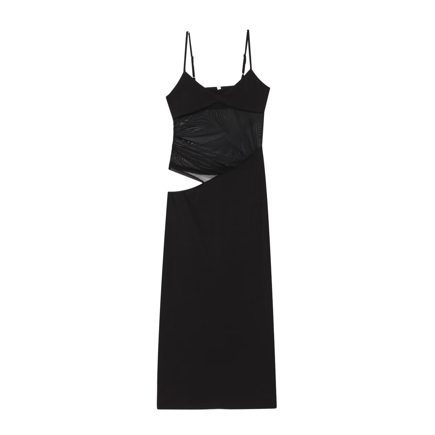Robe maxi femme avec design asymétrique raffiné et élégantes bretelles spaghetti Chic und Stil