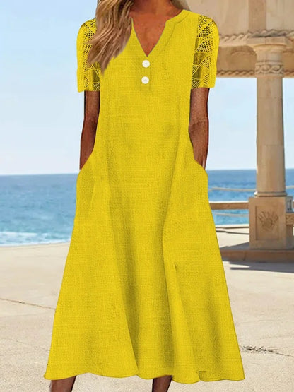 Robe maxi femme avec détails floraux et dentelle Chic und Stil