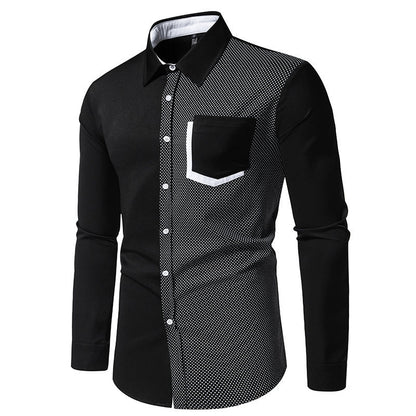 Chemise à manches longues pour hommes avec des éléments de design contrastants et une poche poitrine pratique Chic und Stil