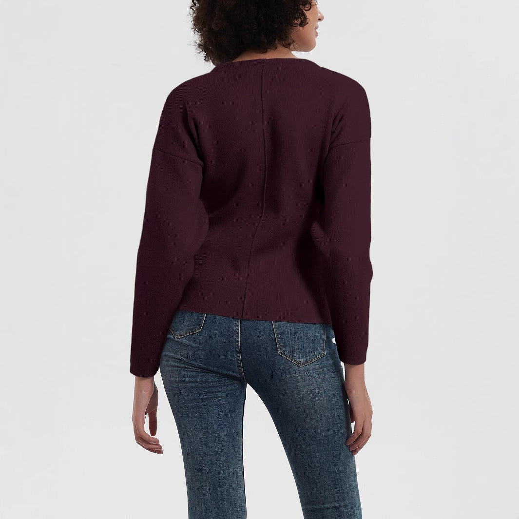 Dames élégante gilet à col en V et fermeture à boutons Chic und Stil