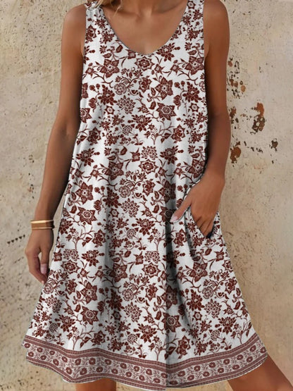 Robe de loisirs pour femmes avec motif floral et poches latérales pratiques Chic und Stil