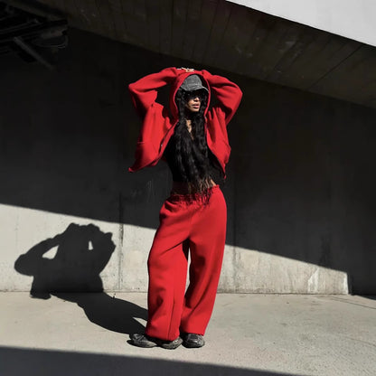 Casual women's hoodie with full zip and comfortable jogger pants Chic and Style