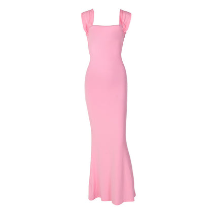 Robe maxi à manches longues pour femmes avec un design sans épaules et des détails de volants Chic und Stil