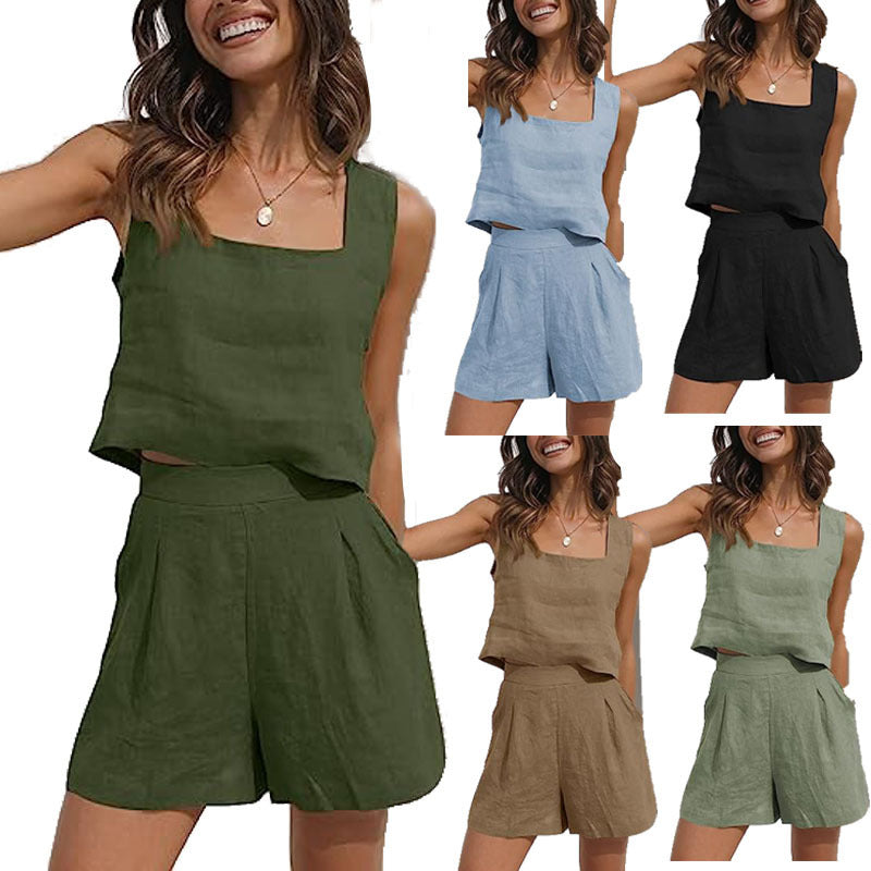 Women's Lightweight Summer Blouse and Shorts Set Chic und Stil