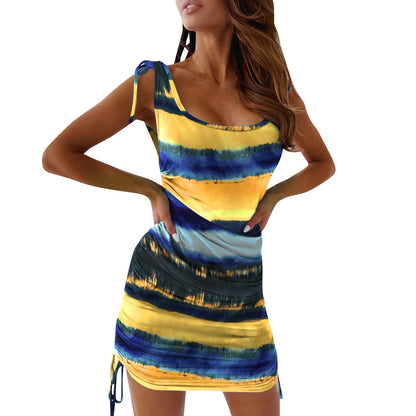 Robe mini femme avec fronces et dégradé de couleurs tendance Chic und Stil