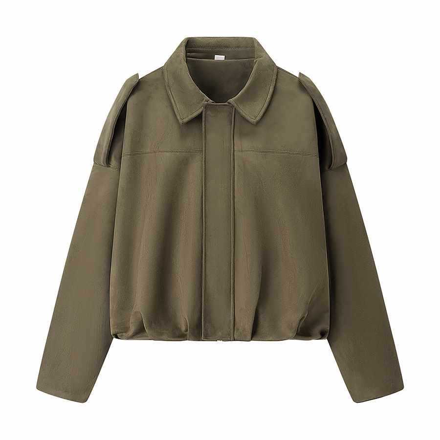 Damen Übergangsjacke mit voluminösen Ärmeln und eleganter Kapuze Chic und Stil