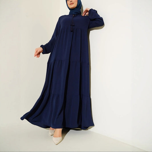 Robe maxi femme avec jupe volumineuse et fines franges Chic und Stil