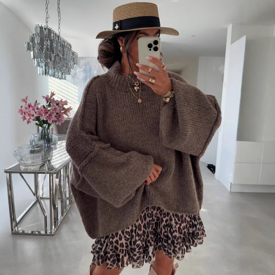 Pull oversized décontracté pour femme avec des manches longues et une coupe atypique Chic und Stil